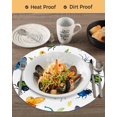 thumbnail image 3 of 13 Inch Round Placemats Set of 6, Spring Butterfly Dragonfly Non Slip Heat Insulation PP Table Mats, Farmhouse Botanical Floral Washable Place Mats for Kitchen Dining Party Table Decor, 3 of 7