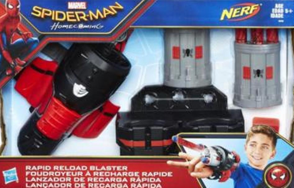 Marvel B9702 Spiderman Homecoming Rapid Reload NERF Blaster Action Toy 