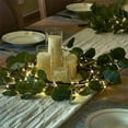 thumbnail image 3 of 7FT Twinkling Tree Fairy Light Eucalyptus Leaves Christmas Garlands, Led Pre-lit Lighted Artificial Olive Garland with Timer for Fireplace, Mantel, Stairs Christmas Decorations, 3 of 8