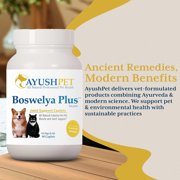Ayush Pet Boswelya Plus Joint Supplement for Dogs and Cats with Glucosamine and Bromelain, 90 Caplets