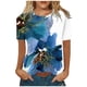 thumbnail image 2 of ICHUANYI Clearance Women's Short Sleeve Round Neck Printed Loose Tops Blouse T-shirt(Navy, M) ICHUANYI WER2023081116638, 2 of 5