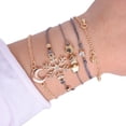 thumbnail image 2 of Señora copo de nieve pulsera brazalete de la personalidad Set Estrella de cinco piezas Set de cuerda Luna pulseras, 2 of 2