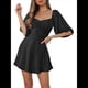 thumbnail image 2 of Vestidos de Verano para Mujer, Cuello Cuadrado, Espalda Anudada, Mangas Farol, Volantes, Vestido Informal de Corte A Negro M, 2 of 10