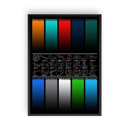 F1 Poster - 50x70 - Speed Champions Collection - ENG Version - Black Background, Unframed Paper Poster 8x10in