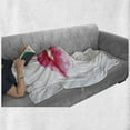 thumbnail image 6 of Kiss Soft Flannel Fleece Throw Blanket, Watercolor Style Woman Lips with Pink Lipstick and Kiss Me Words, Cozy Plush for Indoor and Outdoor Use, 50" x 70", Pale Grey Hot Pink, by Ambesonne, 6 of 6