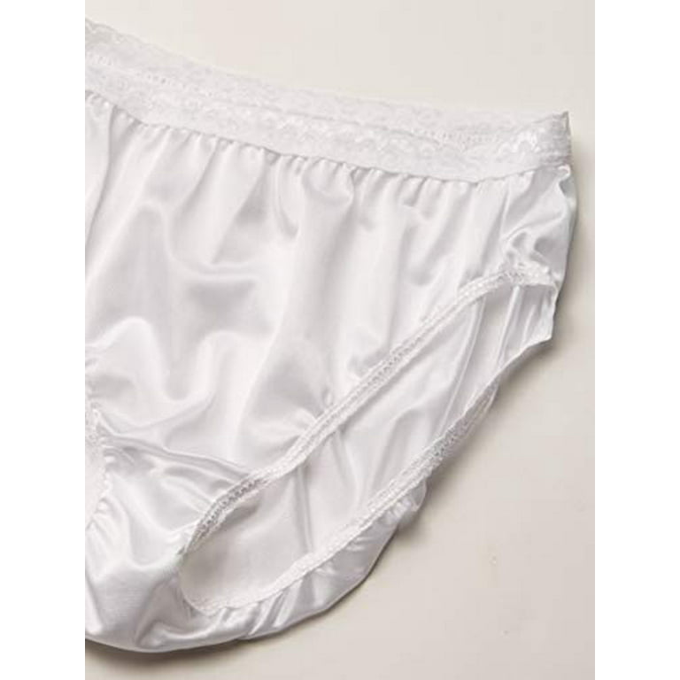 Hanes Hi-Cut Panties White Nylon w/Cotton Liner Size 9 (6 Pack) NWT