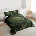 thumbnail image 3 of Homewish Vintage Western Damask Bedding Comforter Set, Dark Green Bohemian Abstract Twin Comforter Sets, Countryside Reversible Bedding Set, Super Cozy Room Decor, 2 Pieces, 3 of 8