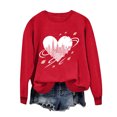 thumbnail image 4 of Valentine's Day Sweatshirt for Women Luminous Neon Heart Graphic Crewneck Long Sleeve Ribbed Cuffs Loose Fit Comfy Pullover Holiday Clothes, 4 of 7