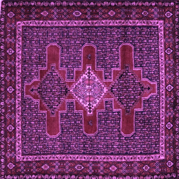 Ahgly Company Indoor Square Persian Purple Traditional Area Rugs, 6' Square