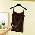 thumbnail image 2 of Gyujnb Women Slim Fit Spaghetti Strap Cami Tank Top, Short Length Figure‑Flattering Layering Camisole Undershirt,Coffee, 2 of 3