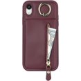 thumbnail image 3 of iPhone XR Phone case Wallet for Women, iPhone XR Phone case with Card Holder with Credit Card with Ring Kickstand Zipper Shockproof Slim Stand Case for iPhoneXR - Red Wine, 3 of 15