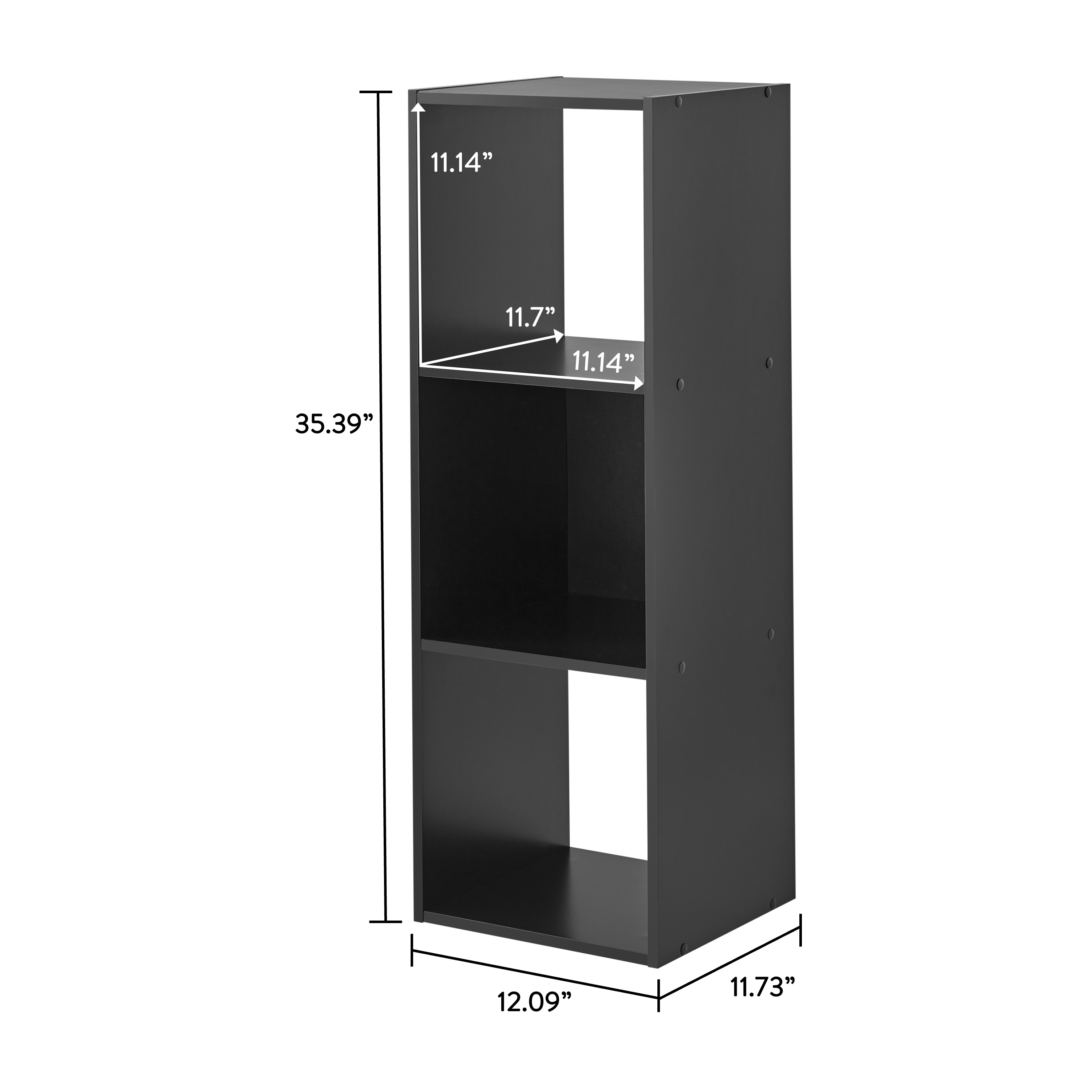 Mainstays 3-Cube Storage Organizer, Black photo 4