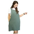 thumbnail image 5 of OFFIGAM Japanese Style Cross Back Green Cooking Apron, Dirt Proof Cotton Linen, Adjustable Apron, 5 of 10