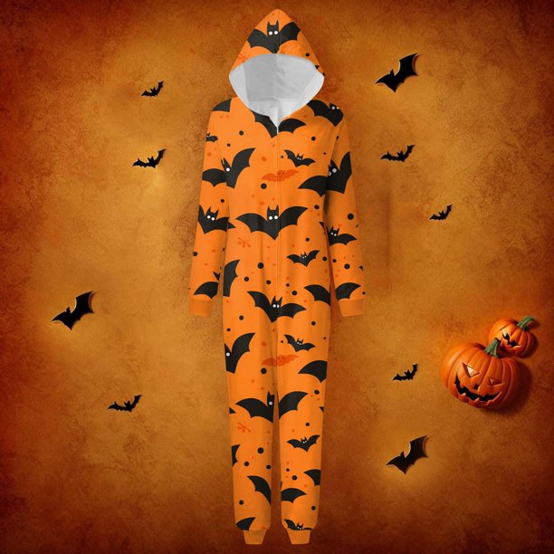 Halloween Pajamas Long Sleeved Zippered Family Matching Jumpsuit Romper Family Halloween Costumes Family Pajamas Matching Pjs