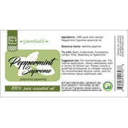 Peppermint (Mentha Piperita) Essential Oil - 2 fl oz (59 ml) Glass Bottle w/ Cap - 100% Pure Essential Oil by GreenHealth