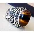 thumbnail image 3 of Tiger Eye Mans Ring, Natural Tiger Eye Ring, Birthstone Ring, Silver Jewelry, 925 Silver Ring, Birthday Gift, Heavy Mens Ring, Arabic Design, Ottoman Style Ring, Christmas, Turkey Mens Signet Ring, 3 of 6