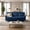 Blue, variant on Modern 3-Seater Sofa, Snowfleece Fabric Couch with High-Density Foam & Spring Pack, Chesterfield Style with Nailhead Trim, Living Room Furniture, Gray
