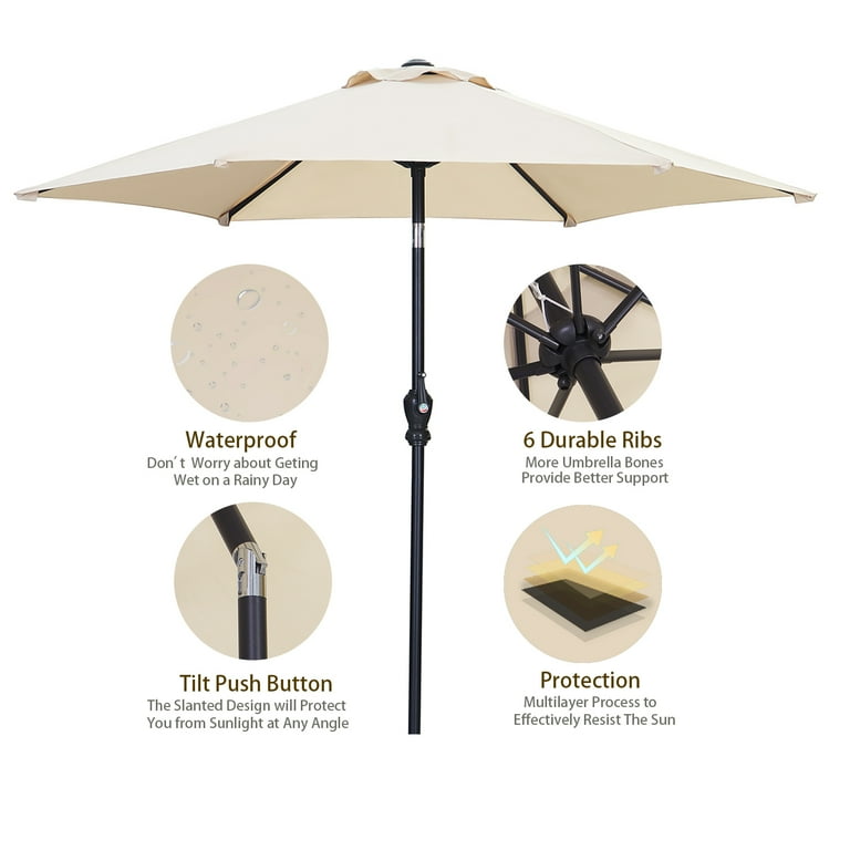 Ainfox 7.5ft Outdoor Patio Umbrella, Table Market Umbrella Ainfox 7.5ft Outdoor Patio Umbrella, Table Market Umbrella