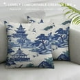 thumbnail image 3 of JEUXUS  Chinoiserie Pillow Cover  Blue and White Throw Pillow Covers Farmhouse Outdoor Pillowcase Square Cushion Cover for Bedroom Living Room Sofa Couch Home Decor, 3 of 5