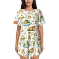 thumbnail image 1 of Fotbe Cute Frog Conjunto de Pijama Estampado para Mujer, 2 Piezas, Ropa de Dormir con Camiseta de Manga Corta y Shorts Suaves-3X-Large, 1 of 6
