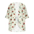 thumbnail image 4 of Feancey Lightweight Cardigans for Women 3/4 Sleeve Chiffon Kimono Shrug Beach Cover Ups Boho Floral Swimsuit Coverup Clearance Today Prime! Multicolor S, 4 of 6