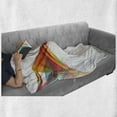 thumbnail image 6 of Abstract Soft Flannel Fleece Blanket, Rainbow Curved Wave Smoke Like Image with Pixel Style Detailed Work of Art Print, Cozy Plush for Indoor and Outdoor Use, 70" x 90", Multicolor, by Ambesonne, 6 of 6