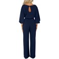 thumbnail image 4 of MSJUHEG Jumpsuits For Women One Piece Jumpsuits For Women Women Long Sleeve Playsuit Clubwear Straight Leg Jumpsuit With Belt Womens Jumpsuit Blue 2Xl, 4 of 9