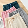 thumbnail image 4 of New Pleated Wide-leg Pants Girls Loose Casual Pants Chiffon Trousers Ice Silk Nine-point Pants,(3-10Y), 4 of 5
