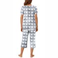 thumbnail image 5 of Tnhcen 2 Piece Summer Capri Women's Pajama Set Ladies Short Sleeve Shirt Capri Pants Pjs Sets Home Clothes S-3XL, 5 of 6