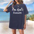 thumbnail image 4 of Ankishi Christian T Shirts for Women I'm God's Favorite Short Sleeve Crewneck Religious Graphic Tee for Travel, 4 of 6