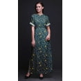 thumbnail image 4 of Bimba Rayon Leaf Floral Ladies Long Gown Boho Beach Cocktail Party Maxi SlitÂ&nbsp;Dress-Medium, 4 of 6