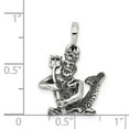 thumbnail image 2 of White Sterling Silver Charm Pendant 17 mm 16 Antiqued Aquarius, 2 of 2