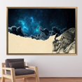 thumbnail image 3 of Smoking Old Man Wall Art, Space Poster, Surreal Artwork, Smoking Out in Space Printed, Modern Canvas Art, Abstract Wall Decor, Canvas Wall Decor - 3P-Natural Framed, 3 of 9