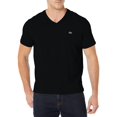 thumbnail image 1 of Camiseta Lacoste para hombre, manga corta, cuello en V, algodón pima, negra, 1 of 7