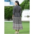 thumbnail image 4 of Juniper Black Ethnic Motif Printed Pure Cotton Tiered Maxi Dress, 4 of 5