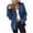 Blue, variant on Fesfesfes Winter Coats For Women Loose Dark Color Rope Knitting Cardigan Jacket