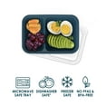 thumbnail image 3 of Bentgo Prep - 2-Compartment Snack Containers with Lids - Reusable, Microwaveable, Durable & BPA-Free, Freezer and Dishwasher-Safe Meal Prep Food Storage - 10 Trays & 10 Lids (Deep Teal), 3 of 8