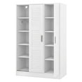 thumbnail image 6 of Wardrobe Closet, 66.9" Tall Storage Cabinet with Sliding Doors and Hanging Rod, Bedroom Armoire Clothes Organizer, White, 6 of 9