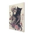 thumbnail image 2 of 8x12 inch Canvas Frameless Painting Flowers Skeletons & Black Cat,Indoor Bedroom,Man Cave,Cat'S Nest,Lounge Wall Decor Paintings Canvas,Modern Style Flowers Skeletons & Black Cat Poster Gift, 2 of 6