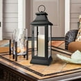 thumbnail image 4 of Serene Spaces Living Rustic Black Hurricane Lanterns with Clear Glass Panels, Indoor Centerpiece, Set of 4, 4 of 7