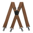thumbnail image 3 of SGFCWSX Men's X-Back Suspenders, 4-Clip Elastic Adjustable Formal Casual Brown, 3 of 3