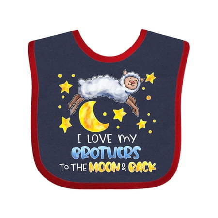 

Inktastic I Love my Brothers to the Moon and Back Cute Sheep Gift Baby Boy or Baby Girl Bib