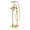 Brushed Gold, variant on SUMERAIN Waterfall Freestanding Bathtub Faucet with Hand Shower, Antique High Flow Floor Mount Tub Filler, Chrome Finish