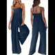 thumbnail image 3 of de Verano para Mujer, de una Pieza, con Tirantes Finos y Pierna , con Bolsillos Azul Marino S, 3 of 7