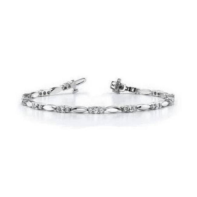 Harry Chad Enterprises 58074 Prong Set 2.60 CT Round Diamonds Tennis Bracelet, 14K White Gold