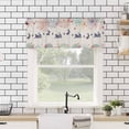 thumbnail image 4 of Easter Curtain Valances for Windows, Colorful Flowers Print Rabbits Eggs Linen Texture Rod Pocket Valance Window Treatments Short Curtains for Kitchen Bathroom Living Room, 4 of 6