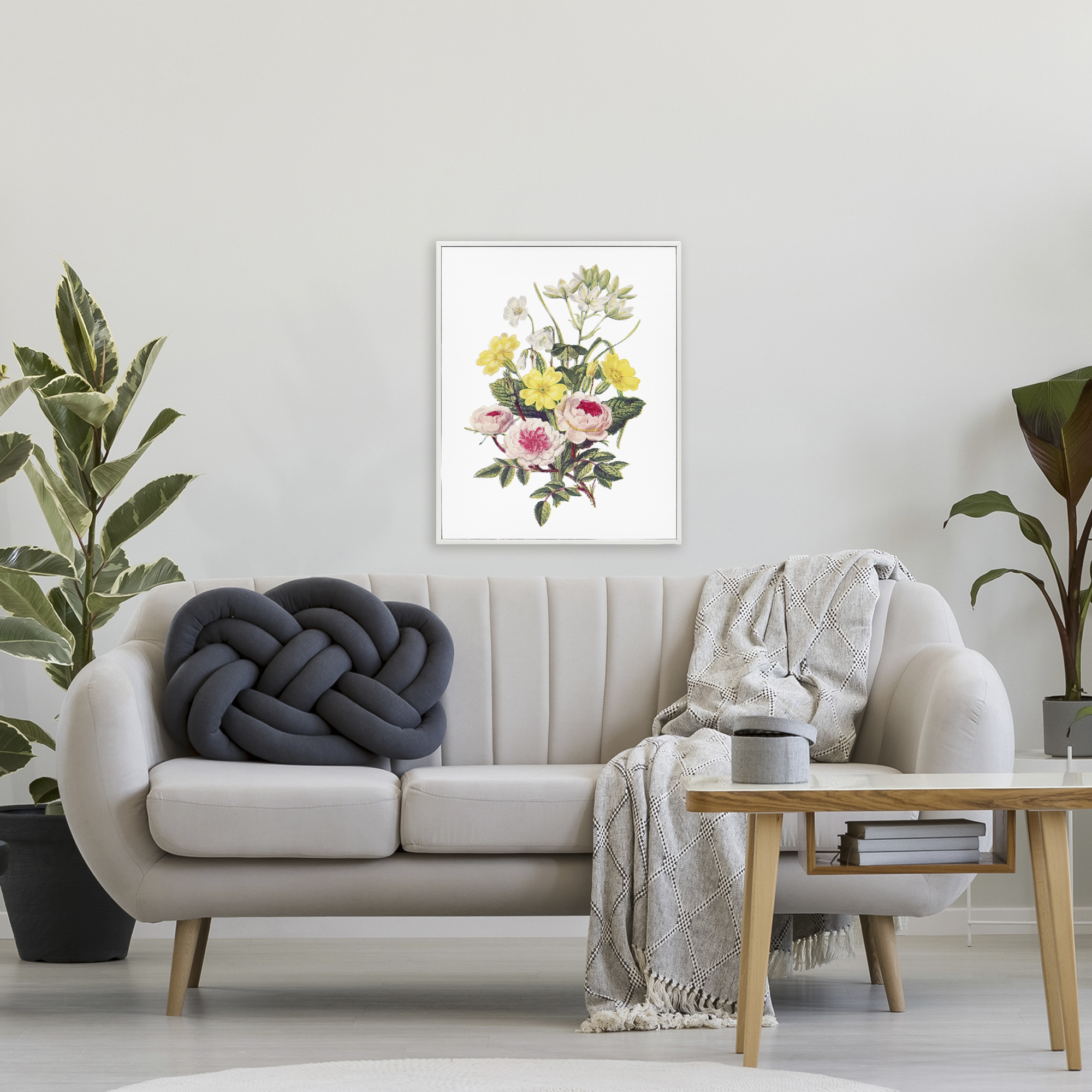 Bushel of Wild Florals White Framed Giclee Art, design by Lettered and Lined