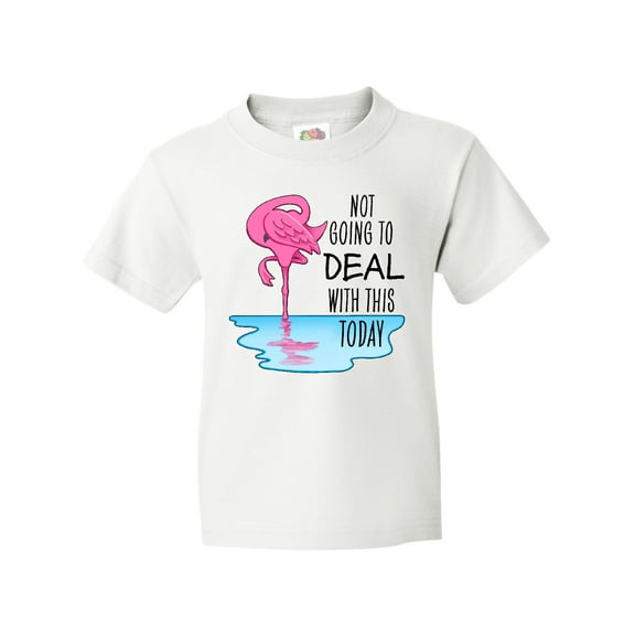 Inktastic Not Going to Deal with This Today- sleeping flamingo Youth T-Shirt
