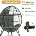 thumbnail image 6 of Zimtown Wicker Egg Chair for Indoor, Outdroor Chaise Chair for All Weather Egg Chais, Black, 6 of 7
