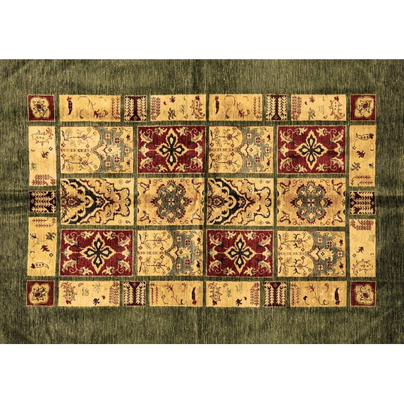 Ahgly Company Indoor Rectangle Abstract Brown Modern Area Rugs, 8' x 12'